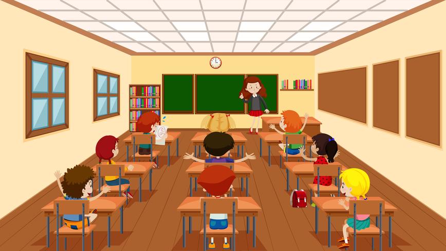 vector-children-in-classroom-scene